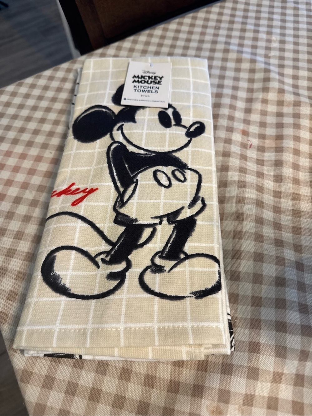 Disney Beige and Black Mickey Mouse Kitchen Towels